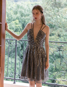 V Neck Strap Gatsby Sequins 1920s Flapper Dress Party Dress