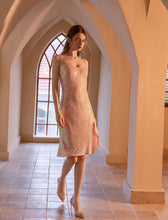Load image into Gallery viewer, Pink Sequined Split Sexy Bodycon Dress With Straps