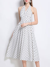 Load image into Gallery viewer, 1950S Hepburn Style Outfits Polka Dots Halter Swing Dress