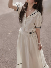 Load image into Gallery viewer, White Sailor Style Top and Skirt Set 2 Piece Matching Outfit for Women