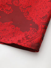 Load image into Gallery viewer, Red Jacquard One Shoulder Ruffle Bodycon Dress