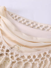 Load image into Gallery viewer, White Off Shoulder Bohemian Crochet  Fringe Mermaid Tail Maxi Dress