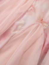 Load image into Gallery viewer, Pink Floral Print Spaghetti Strap Fish Tail Swing Party Maxi Dress