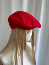 Load image into Gallery viewer, Women's Vibrant Red Beret Cap with Brim