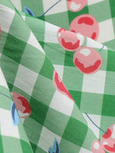 Load image into Gallery viewer, Kids Little Girls' Dress Green Cherry Plaid 1950S Vintage Dress