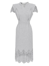 Load image into Gallery viewer, Grey Lace 1950S Vintage Sweatshirt Dress