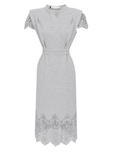 Grey Lace 1950S Vintage Sweatshirt Dress