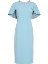 Load image into Gallery viewer, Lake Blue Cap Sleeve 1940S Vintage Dress