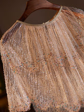 Load image into Gallery viewer, 1920s Flapper Cape Great Gatsby Costume Sequined Shawl Glitter Shrug Evening Wedding Dress Wrap Cloak Women
