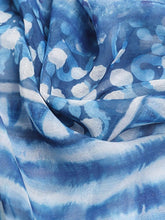Load image into Gallery viewer, Blue One Shoulder Lantern Sleeve Printed Fishtail Vintage Dress