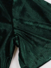 Load image into Gallery viewer, Christmas Green V Neck Velvet 1950S Vintage Swing Dress