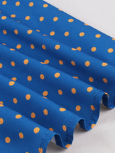 Load image into Gallery viewer, 1950s Vintage Blue &amp; Yellow Polka Dot Rockabilly Swing Dress
