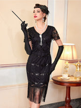 Load image into Gallery viewer, Women's 1920s Flapper Dress Gatsby Costume Sequined Fringed Cocktail Party Dress