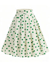 Load image into Gallery viewer, 1950S Red Polka Dot High Waist Pleated Swing Vintage Skirt