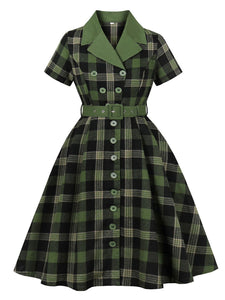 Clueless Inspired Yellow Plaid Vintage Shirt Dress