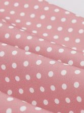 Load image into Gallery viewer, Pink Bow Collar Polka Dots  1950s Vintage Dress with Pockets