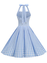 Load image into Gallery viewer, Red Plaid Halter Neck Vintage Dress