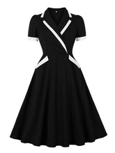 Load image into Gallery viewer, Wine Red V Neck 1950S Vintage Swing Dress With Pockets