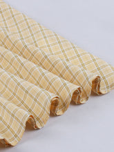 Load image into Gallery viewer, 1950s Yellow Plaid Lapel Collar Short Sleeve Swing Dress