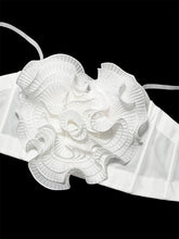 Load image into Gallery viewer, Red Rose Flower Corset Top - Pleated 3D Floral Spaghetti Strap Bustier