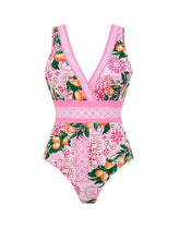 Load image into Gallery viewer, Women's Pink Floral Bathing Suit - 2 Piece Swimsuit and Beach Cover Up Skirt
