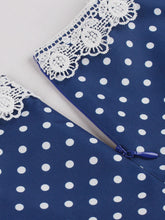 Load image into Gallery viewer, Vintage Lace Red V Neck Polka Dots 1950s Swing Dress