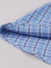 Load image into Gallery viewer, 1950s Blue Plaid Vintage Sailor Collar Short Sleeve Swing Dress