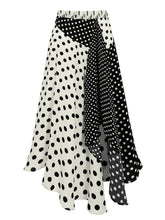 Load image into Gallery viewer, Women's Strapless Polka Dot One Piece Swimsuit with Asymmetric Maxi Skirt Set