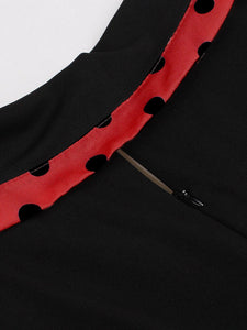 Ladybug Inspired Red and Black Polka Dot Shirt Dress