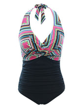 Load image into Gallery viewer, Halter Cross-Front One-Piece Swimsuit