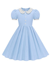 Load image into Gallery viewer, Kids Little Girls' Dress Peter Pan Short Sleeve Cotton 1950S Vintage Dress