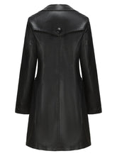 Load image into Gallery viewer, Vintage 90s Women's Burgundy Red Faux Leather Trench Long Pu Coat with Pockets