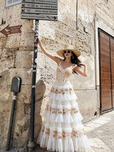 Load image into Gallery viewer, White Bohemian Bralette Top and Maxi Skirt Set
