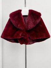 Load image into Gallery viewer, 1950s Vintage White Faux Fur Bow Capelet - Retro Evening Bridal Wrap