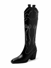 Load image into Gallery viewer, Women&#39;s Boots Pointed Toe Chunky Heel Bohemian Embroidery Knee High Boots