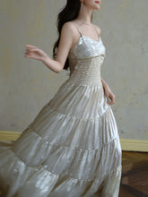 Load image into Gallery viewer, Silver Shiny Embroidered Beads Vintage Dress
