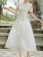 Load image into Gallery viewer, Cream Vintage Victorian Lace Maxi Dress