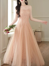 Load image into Gallery viewer, Balletcore Style Pink Mesh Flared Spaghetti Strap Maxi Dress