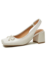 Load image into Gallery viewer, Women&#39;s Chunky Heel Balletcore Square Toe Leather Vintage Shoes