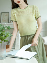 Load image into Gallery viewer, 2PS Green Knitted Sweater And Swing Mesh Fairy Skirt Dress Set