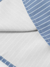 Load image into Gallery viewer, 2PS Blue Stripe Turn Down Collar Top And Swing Skirt Dress Suit