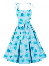 Load image into Gallery viewer, Sweet Love Heart Print  Spaghetti Strap 1950s Vintage Swing Dress
