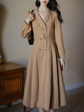 Load image into Gallery viewer, 1950S Khaki V Neck 1950S Windbreaker Swing Vintage Dress