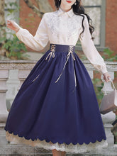 Load image into Gallery viewer, 1950S Vintage Embroidered Puffed Sleeve Shirt And Swing Skirt Set