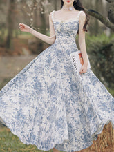 Load image into Gallery viewer, 2PS Apricot Cardigan With Blue Porcelain Pattern Swing Dress