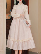 Load image into Gallery viewer, Edwardian Vintage Style Pink Tweed Long Sleeve Dress