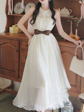 Load image into Gallery viewer, 1950s Vintage White Lace Organza Maxi Dress for Women