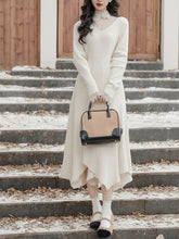 Load image into Gallery viewer, White Lace Top and V Neck  Knit Sweater Dress 1950S Vintage Dress Suits