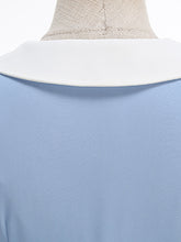 Load image into Gallery viewer, 1950s Vintage Baby Blue Peter Pan Collar Sleeveless Retro Swing Dress
