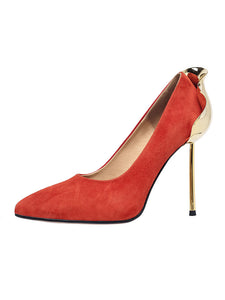 Red Stiletto Heel Vintage Shoes For Women